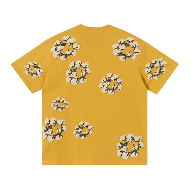 Denim Tears Mustard Yellow Oversized Beige Flower Wreath TOP Main Image