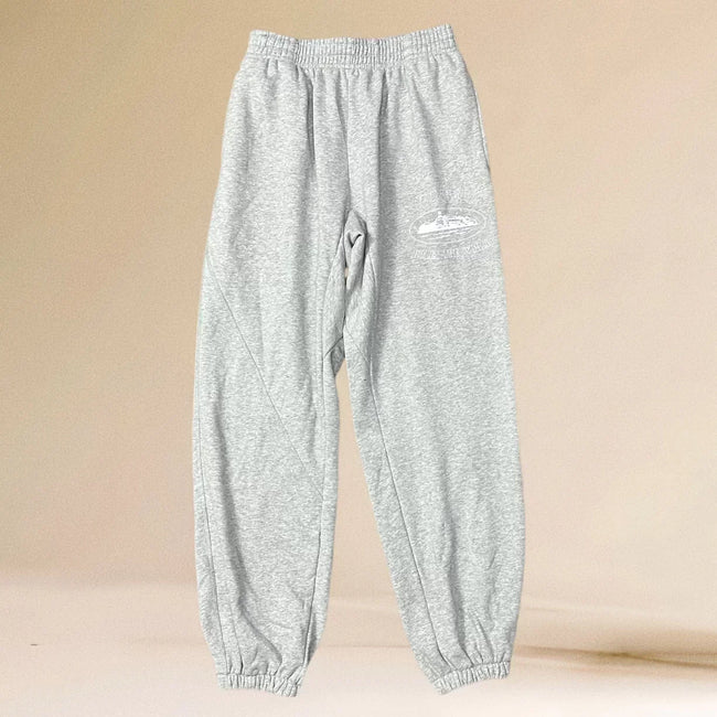 Corteiz Alcatraz Oval Logo Heavyweight Sweatpants grey Hover Image