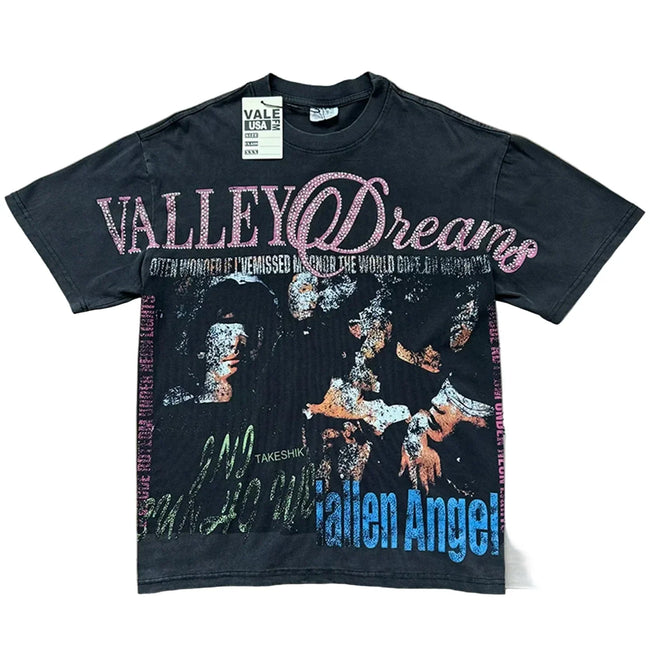 Valley Dreams Vintage Graphic T-Shirt Washed Black Hover Image