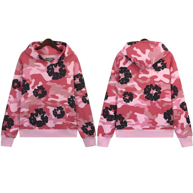Denim Tears  Pink Camo Cotton Wreath Print  Hoodie Hover Image