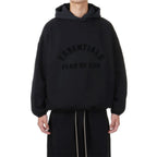 Fear Of God Essentials Core Collection Nylon Fleece Black Hoodie (SS24)